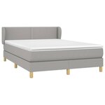 vidaXL Sommier à lattes de lit avec matelas Gris clair 140x200cm Tissu