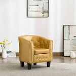 Vidaxl fauteuil doré brillant similicuir