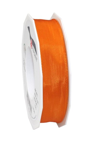 Ruban de soie acetat laitonné lyon 25-m-rouleau 25 mm orange