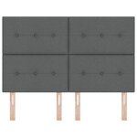 vidaXL Tête de lit capitonnée gris foncé 140 cm Tissu