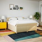vidaXL Sommier à lattes de lit avec matelas Crème 180x200 cm Tissu