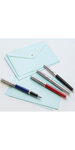 Waterman hemisphere essentiel stylo plume  acier mat  plume fine  encre bleue  coffret cadeau