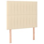 vidaXL Sommier à lattes de lit et matelas et LED Crème 80x200cm Tissu