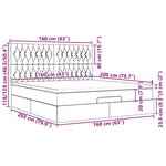 VidaXL Cadre de lit ottoman avec matelas crème 160x200 cm tissu
