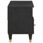 vidaXL Meuble TV Noir 100 x 33 x 46 cm Bois de mangue massif