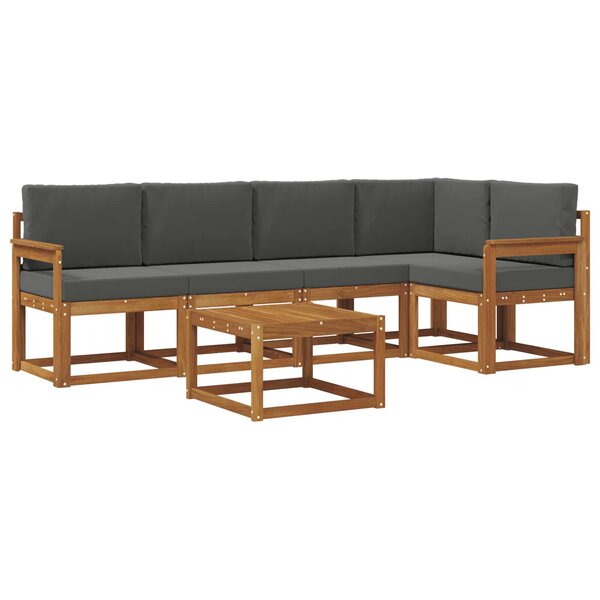 vidaXL Ensemble de canapés d'extérieur 6 pc Naturel et Anthracite