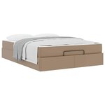 vidaXL Cadre de lit avec matelas Cappuccino 160 x 200 cm Faux cuir