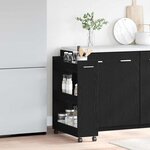 vidaXL Armoire avec roue Chêne noir 60 x 22 x 79 cm