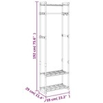 vidaXL Porte-vêtements à 3 niveaux Argenté 59x29x192 cm Aluminium