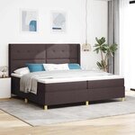 vidaXL Lit à Ressorts avec matelas Marron foncé 200 x 200 cm tissu