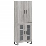 vidaXL Buffet haut Sonoma gris 69 5x34x180 cm Bois d'ingénierie