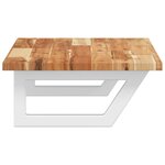 vidaXL Étagère de vasque murale acier et bois massif d'acacia