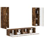 vidaXL Ensemble meuble TV 4 Pièces Chêne fumé Bois d'ingénierie