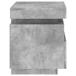 vidaXL Armoire de chevet avec lumières LED gris béton 40x39x48 5 cm