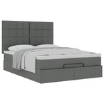 VidaXL Cadre de lit ottoman avec matelas gris foncé 140x190 cm tissu