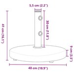 vidaXL Base de parasol pour mâts Ø32/38/48 mm 25 kg rond