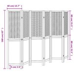 vidaXL Cloison de séparation 6 panneaux marron foncé paulownia massif