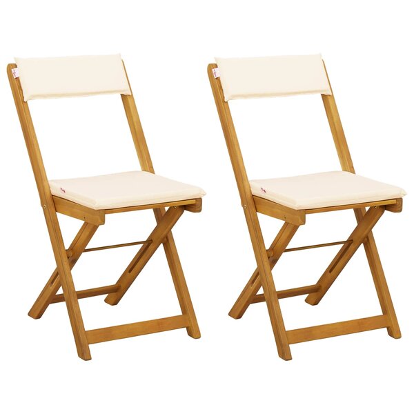 vidaXL Chaises de bistrot d'extérieur 2 Pièces Crème blanc