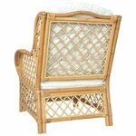 vidaXL Canapé avec coussin Rotin naturel et lin