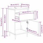 vidaXL Buffet Bois Ancien 40 x 35 x 70 cm Bois d'ingénierie et fer