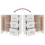 vidaXL Buffet Blanc brillant 69 5x34x90 cm Bois d'ingénierie