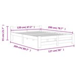 vidaXL Cadre de lit sans matelas bois de pin massif 120x200 cm