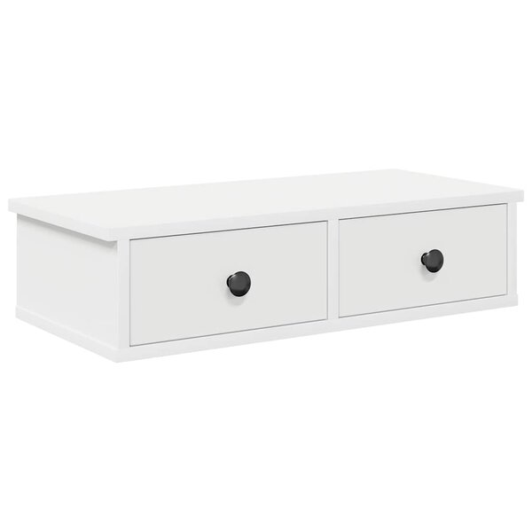vidaXL Étagère murale avec tiroirs blanc 60x28x15 cm bois d'ingénierie