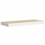 vidaXL Étagères flottantes 2 Pièces chêne et blanc 60x23 5x3 8 cm MDF