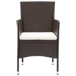 vidaXL Mobilier à dîner de jardin 11Pièces poly rotin et bois solide brun