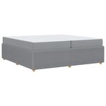 vidaXL Cadre de lit avec matelas Gris clair 200 x 200 cm tissu