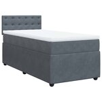 vidaXL Sommier à lattes de lit et matelas Gris foncé 90x200 cm Velours