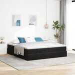 VidaXL Cadre de lit ottoman avec matelas noir 200x200cm velours