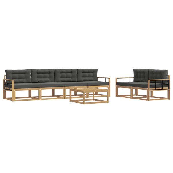 vidaXL Ensemble de canapés d'extérieur 6 pc Blanc et anthracite