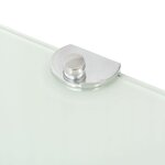 vidaXL Étagères d'angle 2 Pièces et supports chromés Verre Blanc 25x25 cm