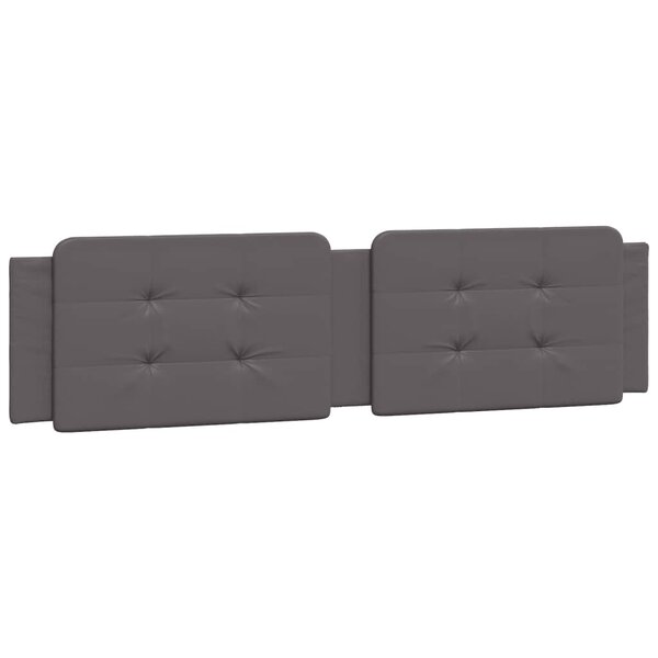 vidaXL Coussin de tête de lit gris 200 cm similicuir