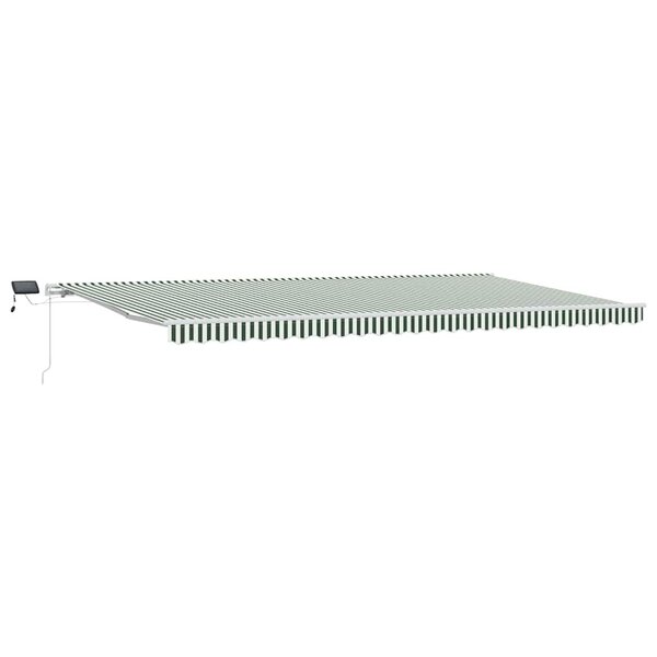 vidaXL Auvent Rétractable with Manuel 600 × 350 cm Vert et blanc
