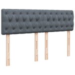 vidaXL Sommier à lattes de lit et matelas Gris foncé 140x200cm Velours
