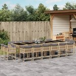 vidaXL Ensemble à manger de jardin et coussins 17 Pièces mélange beige