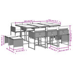vidaXL Ensemble à manger de jardin et coussins 11 Pièces mélange beige
