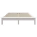 vidaXL Cadre de lit Blanc 150x200 cm Bois de pin massif Très grand