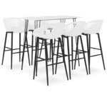 vidaXL Ensemble de bar 7 Pièces Blanc