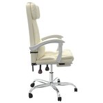 vidaXL Fauteuil de massage inclinable de bureau Crème Similicuir