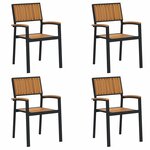 vidaXL Chaise de jardin 4 Pièces Marron 56 x 57 x 87 cm