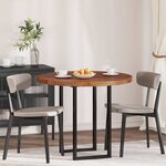 vidaXL Plateau de table Marron foncé Ø 90 x 4 cm Chêne massif