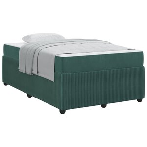 vidaXL Cadre de lit avec matelas Vert foncé 120 x 200 cm tissu