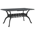 vidaXL Ensemble de salle à manger pour jardin 7 Pièces Noir Aluminium