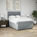 vidaXL Sommier à lattes de lit avec matelas Gris clair 140x190cm Tissu