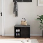 vidaXL Banc d'entrée avec coussin Uni Chêne noir 60 x 38 x 46 cm