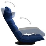 vidaXL Chaise de sol pivotante Bleu Velours