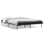 vidaXL Cadre de lit noir 150x200 cm bois d'ingénierie et métal